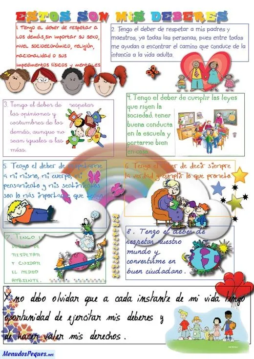 Dibujos de los derechos de los niños y obligaciones - Imagui