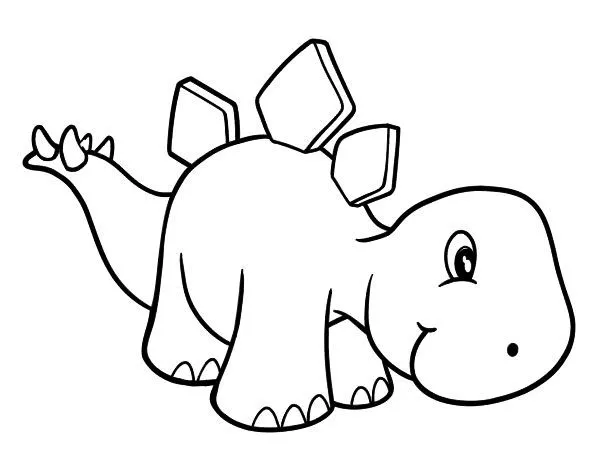 Dibujo de Estegosaurio bebé para colorear | Dibujos de Dinosaurios ...