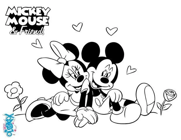Dibujos para colorear MICKEY, Mickey y Minnie : los enamorados ...