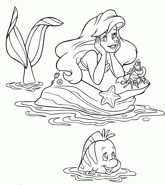Dibujos disney para colorear: La sirenita para colorear Dibujos disney para colorear: La sirenita para colorear