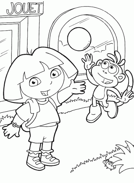 Dibujo para colorear Dora y Botas | Dibujos de Dora la exploradora