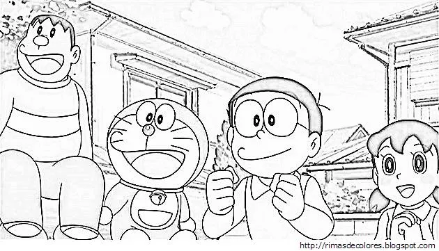 Dibujos para colorear de Doraemon y sus amigos - Imagui