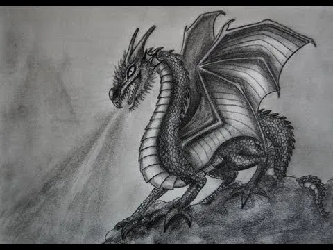 Dibujos de dragones de fuego a lapiz - Imagui