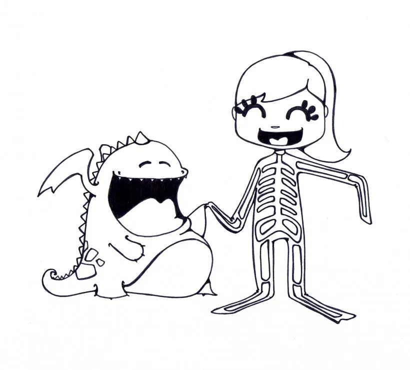 Dibujos de ESQUELETOS para colorear, un esqueleto de Halloween ...