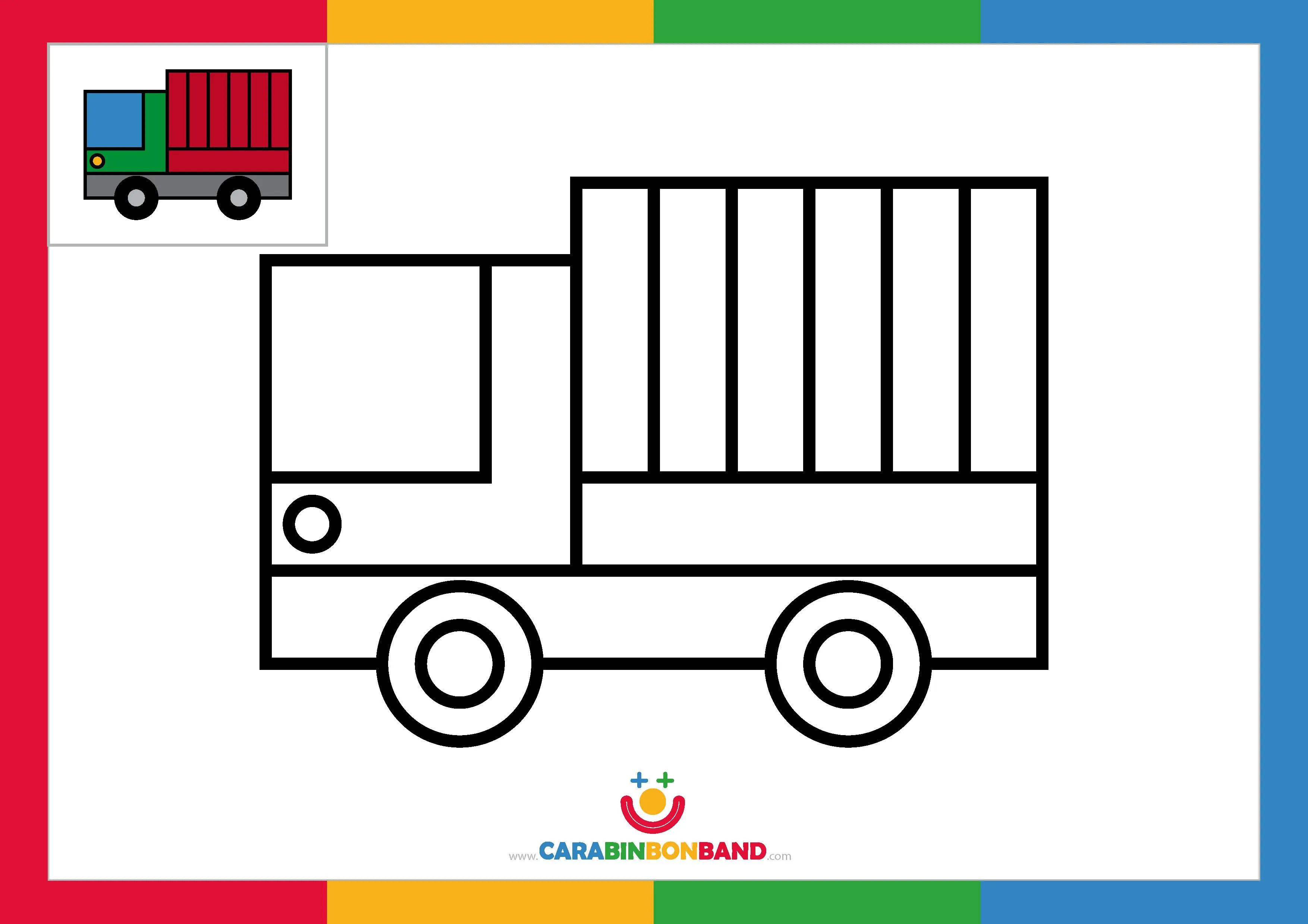 Dibujos fáciles – cómo dibujar un camión fácil para niños – CARA BIN BON  BAND