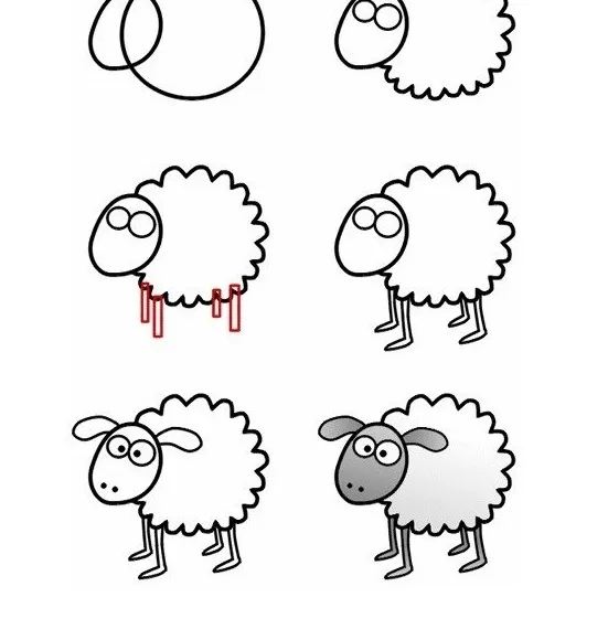 Dibujos de ovejas faciles - Imagui