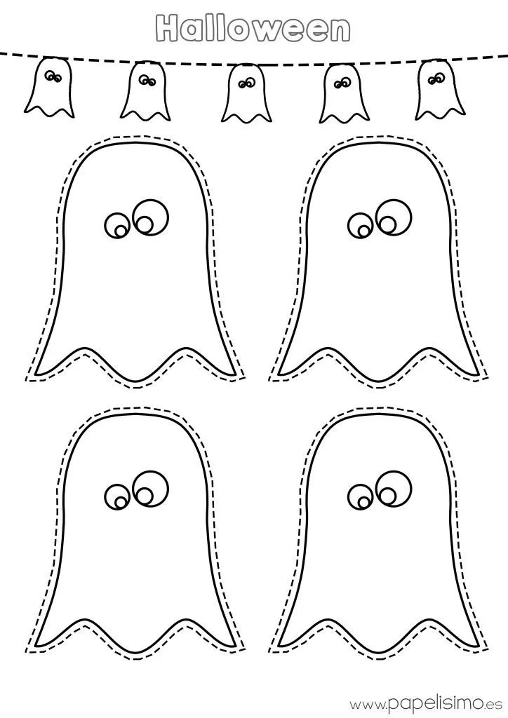 Dibujos de fantasmas Halloween para imprimir | Papelisimo