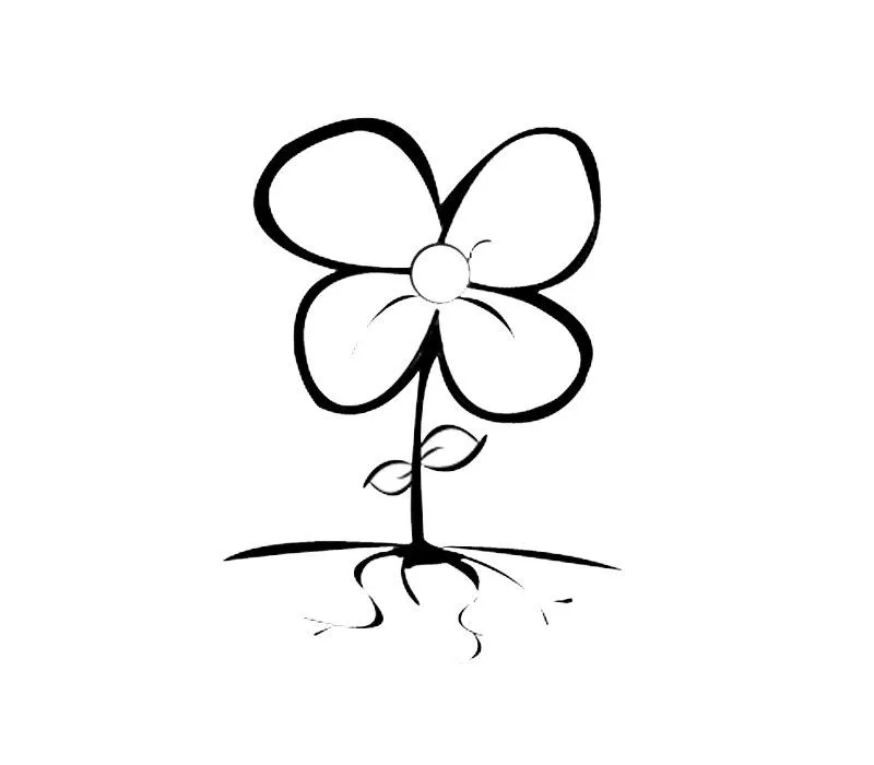 Dibujos de flor de cuatro pétalos para colorear por los niños Dibujos de flor de cuatro pétalos para colorear por los niños