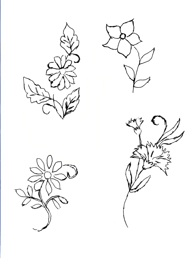 Dibujos de flores para bordar - Imagui