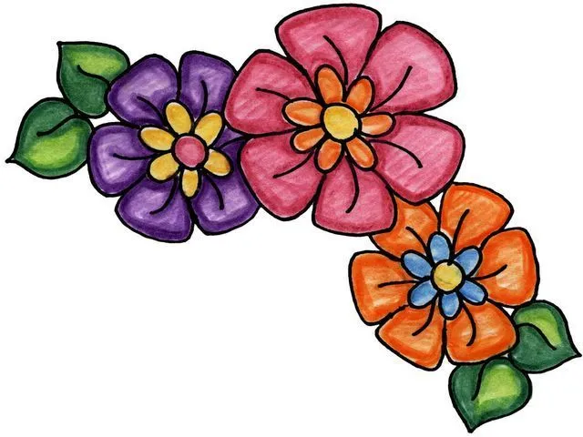 Dibujos flores y mariposas - Imagui