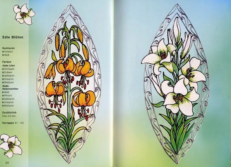 Dibujos de flores para vitrales - Imagui