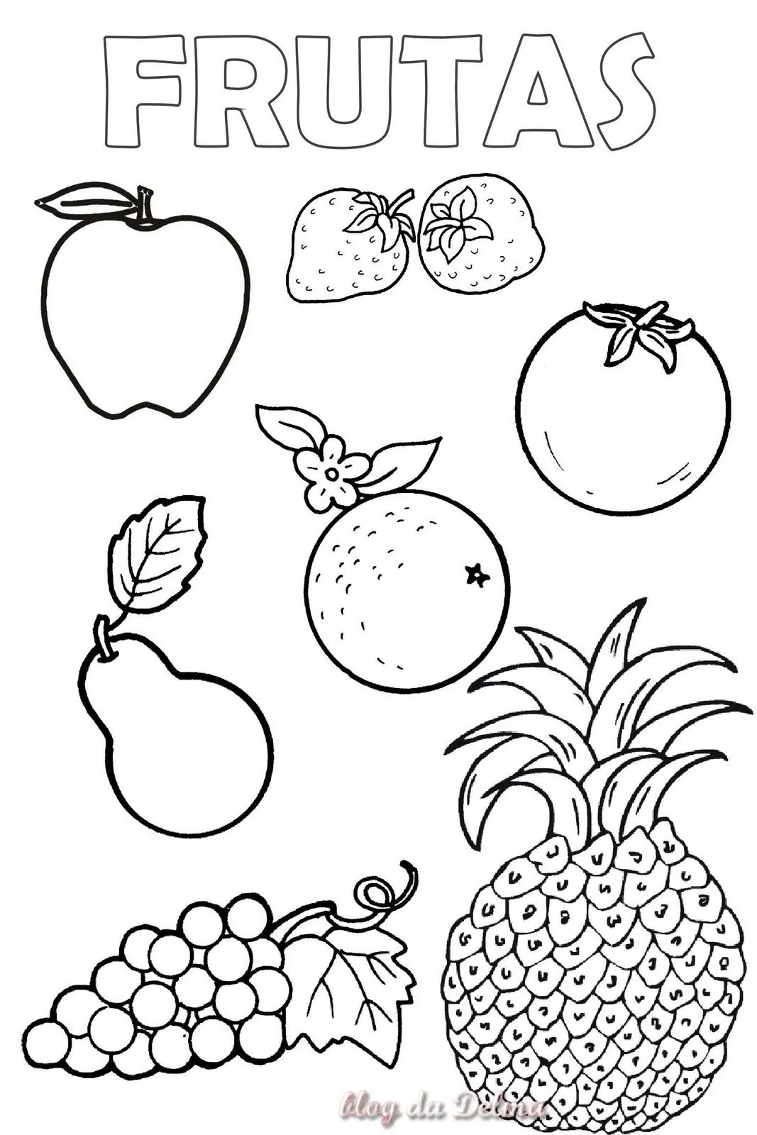 Frutas y verduras para colorear e imprimir - Imagui