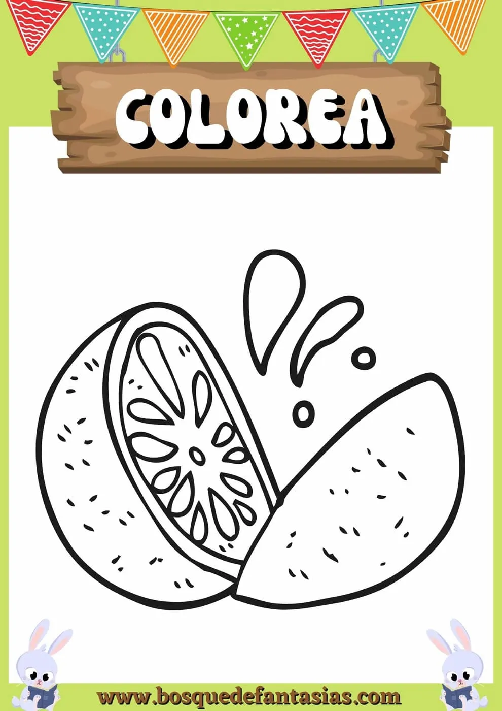 Dibujos de frutas para colorear y pintar: Fáciles de imprimir para niños