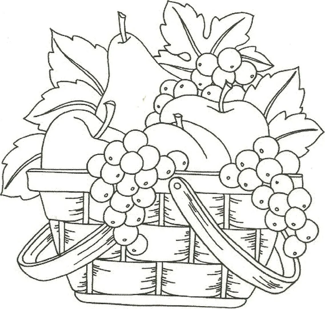 Dibujos de frutas o fruteros para colorear - Imagui