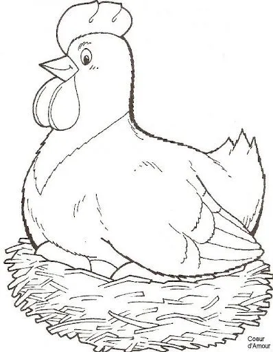 Dibujos de gallos y gallinas para colorear - Manualidades Infantiles