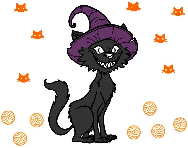 Dibujos de Gatos negros para Colorear - Dibujos.net