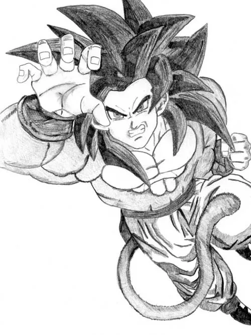 Goku fase 4 dibujado a lapiz - Imagui