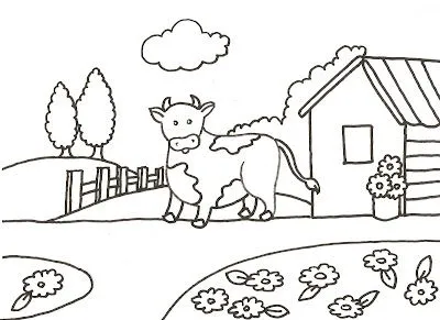 Dibujos gratis para imprimir y colorear de vacas 圖片, 上色