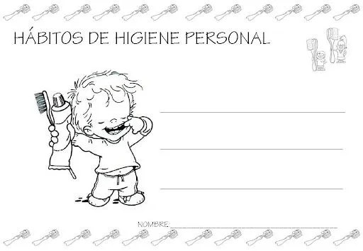 Hábitos de higiene personal para niños para colorear - Imagui