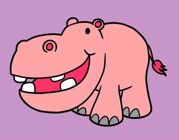 Dibujos de Hipopótamos para Colorear - Dibujos.net