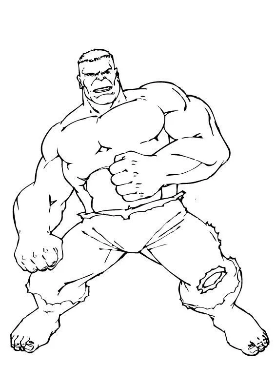 Dibujos de Hulk para colorear, La fuerza de Hulk para imprimir