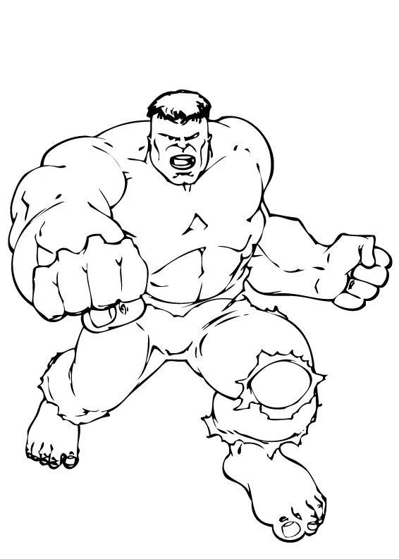 Dibujos de Hulk para colorear, El potente Hulk para imprimir
