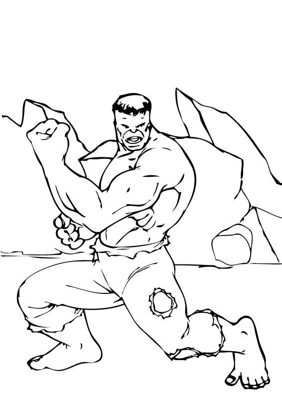 Dibujos de Hulk para colorear, Los músculos de Hulk para imprimir