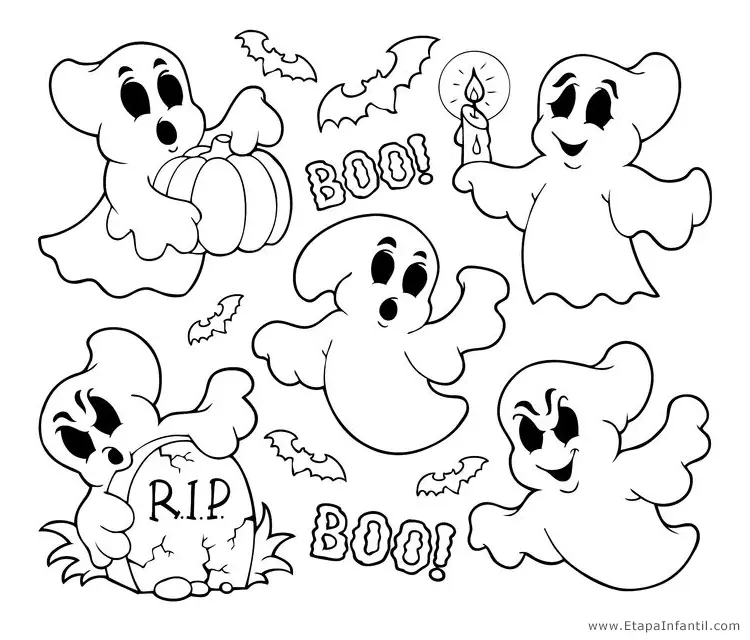 Dibujos para imprimir y colorear en Halloween - Etapa Infantil