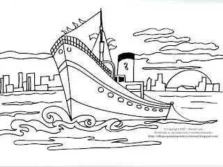 Dibujos para imprimir de medios de transporte: Dibujo de un barco para ...