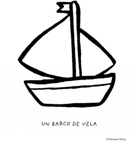 Dibujos infantiles de un barco de vela para imprimir y colorear