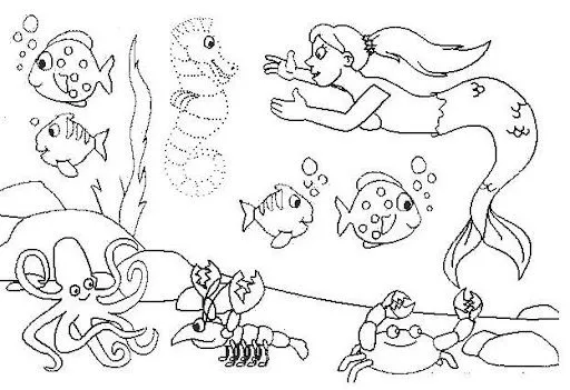 Dibujos infantiles para colorear fondo marino - Imagui