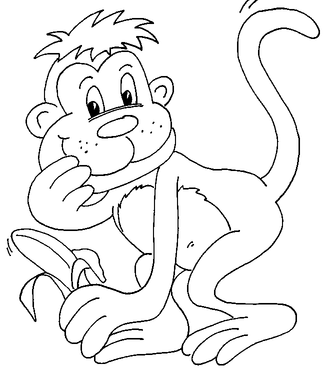 Dibujos de monos para colorear. Dibujos infantiles de monos para ...