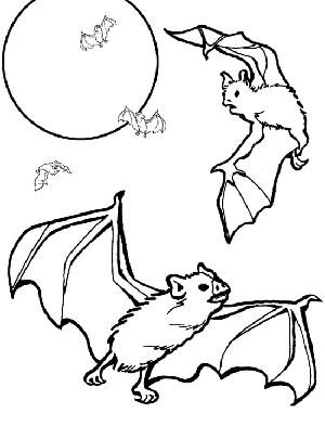 Dibujos infantiles de murciélagos para colorear
