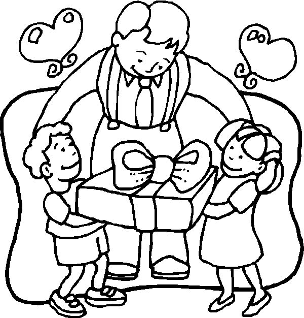 Dibujos Infantiles del día del padre para imprimir y colorear