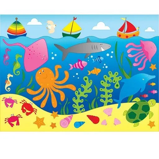 dibujos infantiles de peces a color - Buscar con Google | VINILES ...