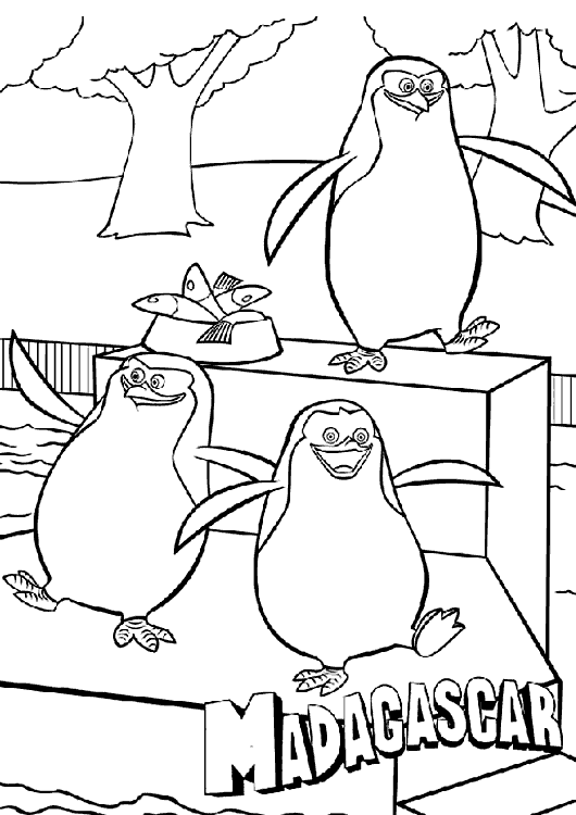 Dibujos infantiles de pingüinos para colorear