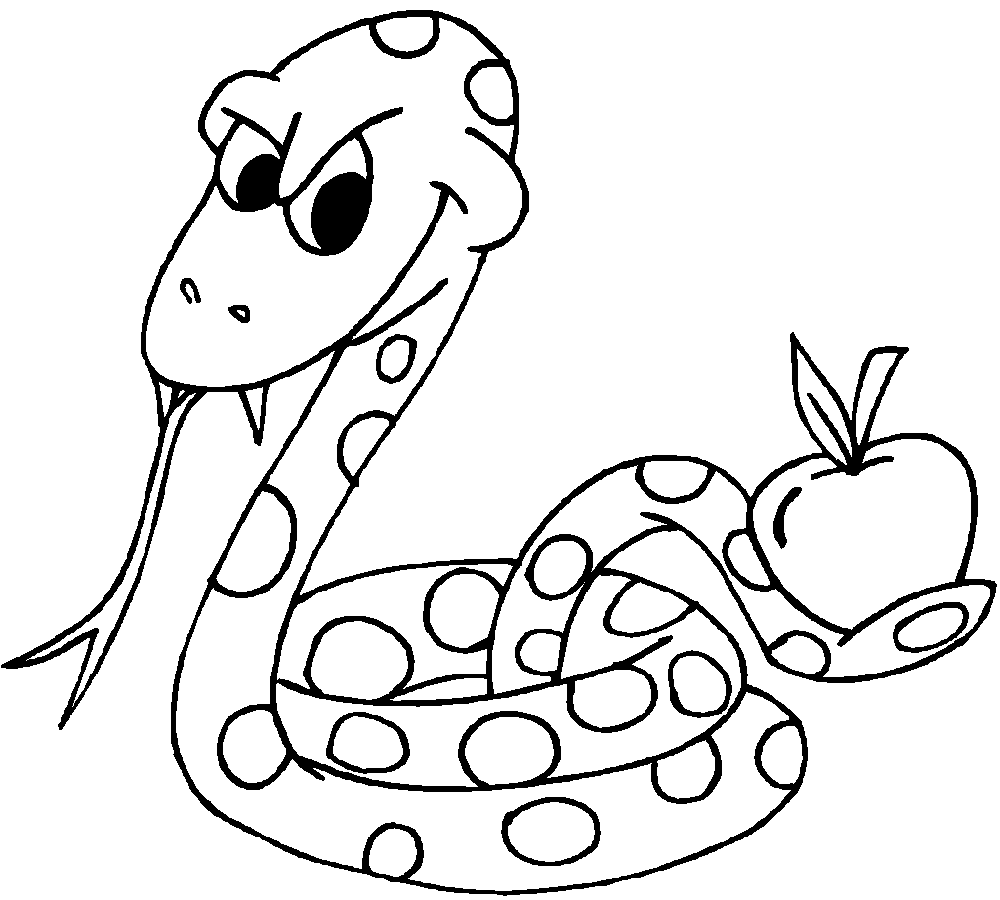 Dibujos infantiles de serpientes para colorear