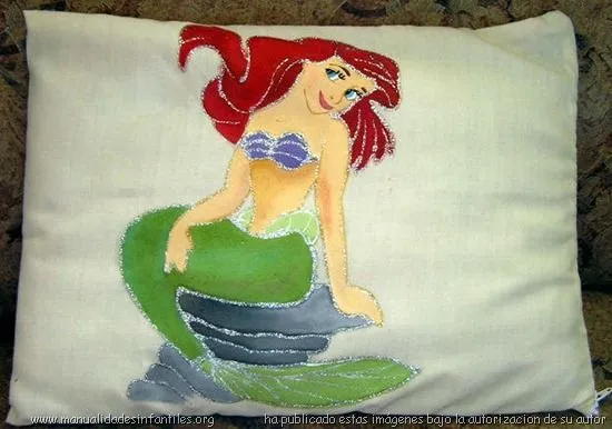Princesa Ariel Decoupage sobre tela | Manualidades Infantiles Princesa Ariel Decoupage sobre tela | Manualidades Infantiles