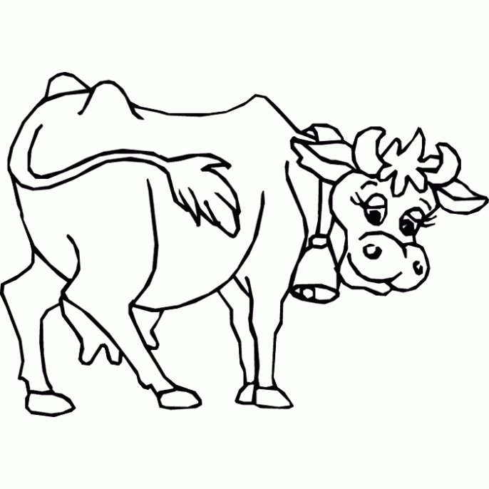 Dibujo de Vaca lechera para colorear. Dibujos infantiles de Vaca ...