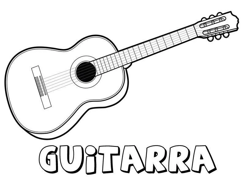 Dibujos de instrumentos musicales, Guitarra para colorear, Imagenes de  instrumentos musicales