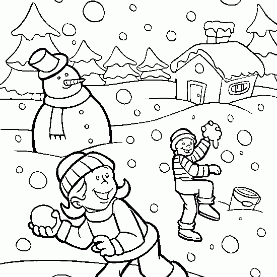 Dibujos de Invierno con nieve para colorear ~ Dibujos para ...