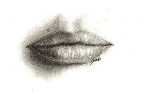 Dibujos de Gab: Labios en lápiz - Lèvres en crayon