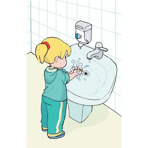 Imagenes niños lavandose las manos dibujo - Imagui