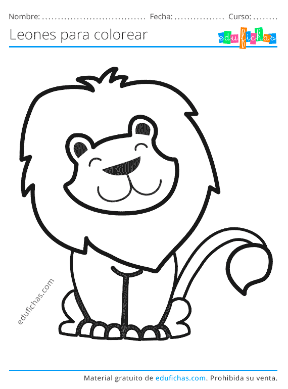 Dibujos de leones - Cuadernos para niños