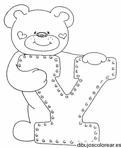 Dibujo de un oso con la letra Y | Dibujos para Colorear