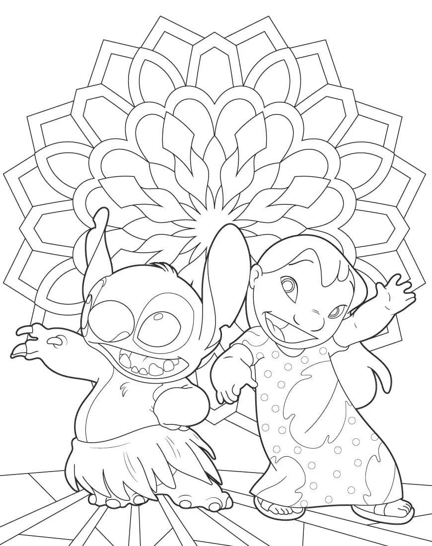 Dibujos de Lilo y Stitch para colorear - Dibujos para imprimir