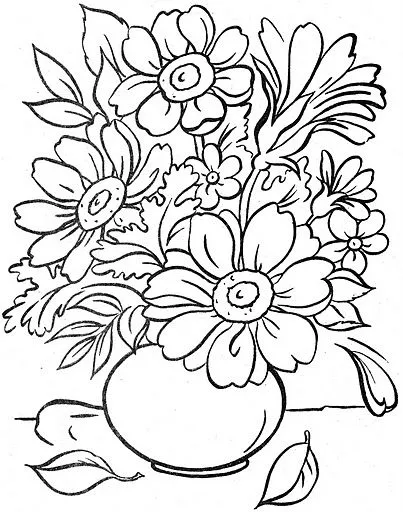 Dibujos de macetas de flores para imprimir - Imagui
