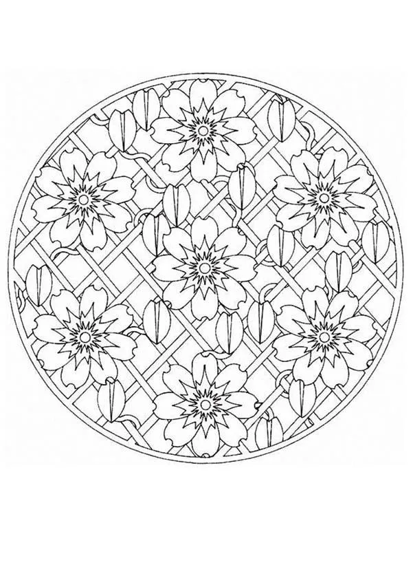 Dibujos de MANDALAS para imprimir - Mandala Planta trepadora