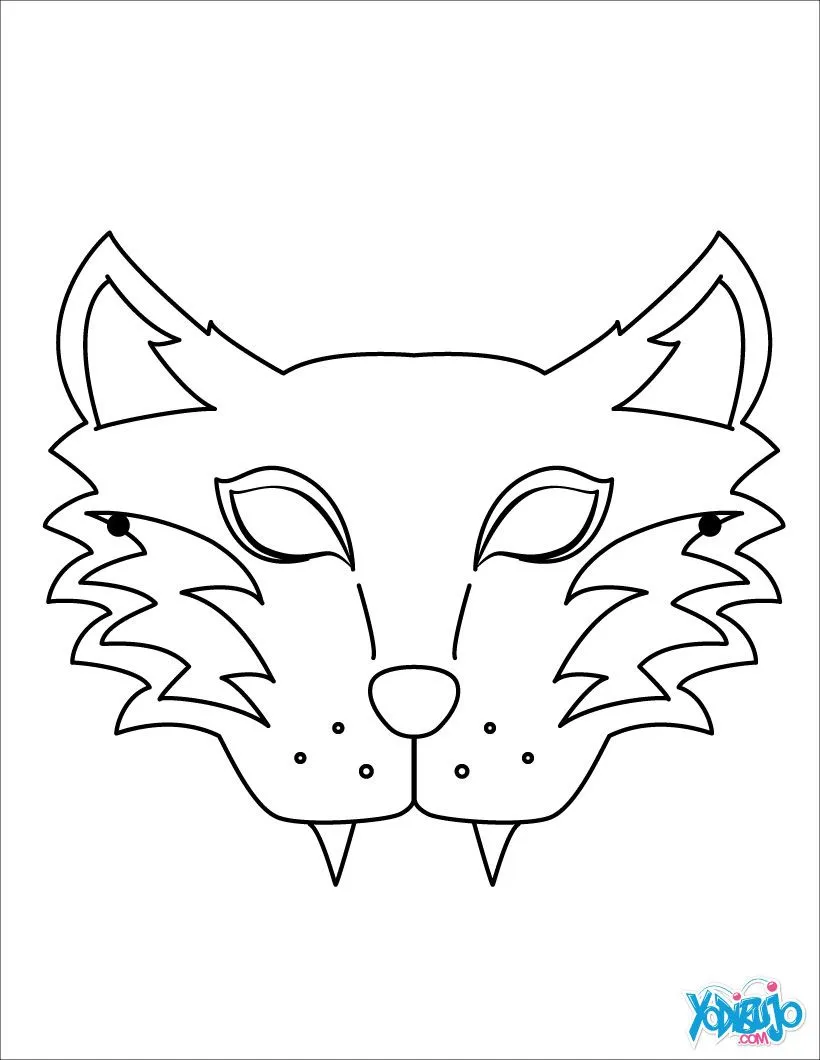 Dibujos de MASCARAS para colorear - Máscara Tigre