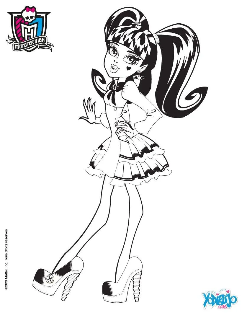 Dibujos MONSTER HIGH para colorear - Tacones lejanos de Draculaura Dibujos MONSTER HIGH para colorear - Tacones lejanos de Draculaura